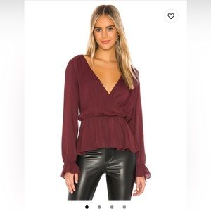 NWT REVOLVE Long sleeve peplum blouse • XS